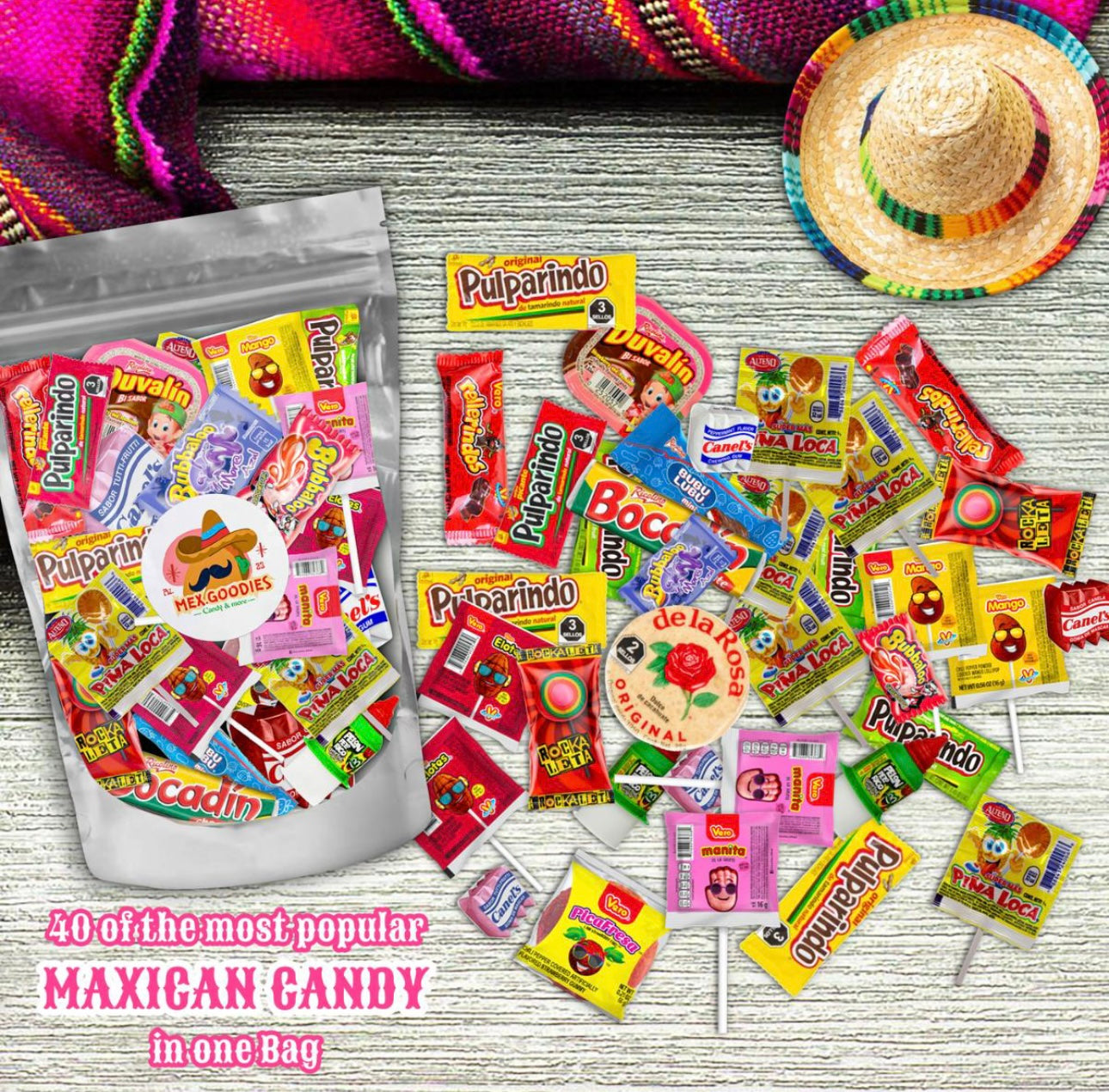 40 pcs Mexican Candy Bag